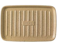 Romertopf 99037M Lafer Bbq Series, Rectangular Auflaufform, Ton, Creme/Schwarz