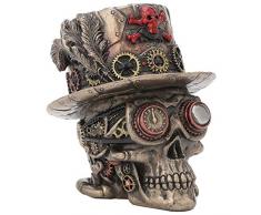 Nemesis Now Clockwork Skull Figurine Ornament Dekofigur, Steampunk-Uhrwerk, Baron, Bronze, Einheitsgröße