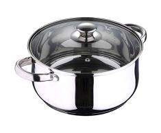 Wellberg Q3146 Kochtopf mit Deckel, Ø24x11,5 (4,4 Liter), Edelstahl, Induktion
