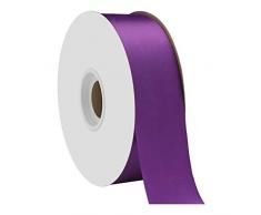 Offray Satin-Band, einseitig, 3,8 cm x 45,7 m Spule, Hot Red 1-1/2 Inch x 50 Yard Regal Purple