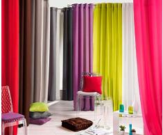 Douceur DIntérieur - 1603228, Vorhang Mit Osen, 140 X 260 cm, Punchy, Polyester Unifarben, Rot