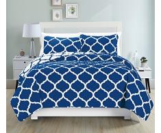 MK Collection Moderne Tagesdecke dunkelblau blau weiß Geometrische gesteppt NEU über Größe, King/California king
