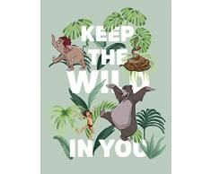 Komar Disney Wandbild Jungle Book Keep The Wild | Kinderzimmer, Babyzimmer, Dekoration, Kunstdruck | ohne Rahmen | WB090-30x40 | Größe: 30 x 40 cm (Breite x Höhe)