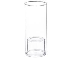 WGV Teelichthalter, zylinderförmig, 6,3 x 15,2 cm, transparent