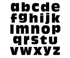 Graphics and More Alphabet Buchstaben Kleinbuchstaben Neuheit Geschenk Locker Kühlschrank Vinyl Magnet Set, schwarz