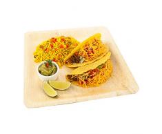 Speiseteller mit Bambusblatt-Motiv, quadratisch, Bambus, groß, 24,8 cm, 10 Stück