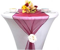 mds Tischläufer für Hochzeit, Bankett, Deko, Esszimmer, Tischläufer, 12 x 274 cm, 1 Stück 10 Rasspery