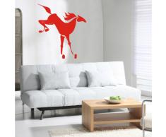 INDIGOS 4052166105941 Wandtattoo w528 Pferd / Pony Wandaufkleber 120 x 106 cm, rot