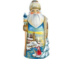 G. Debrekht Winter Beacon Santa Holz geschnitzt und handbemalt Figur