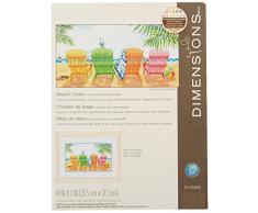 DIMENSIONS Maße 14 Zählen Beach STÜHLE Kreuzstich-Set, 17,8 35,6 cm, Baumwolle, verschieden, One Size