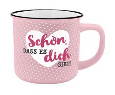 Gruss und Co 45773 Kaffeebecher mit Spruch Schön, New Bone China Porzellan, 35 cl