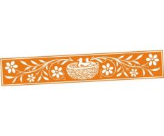 INDIGOS 4051095030300 Wandtattoo w270 Blumen Vogel 96 x 15 cm, orange