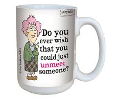 Tree-Free mit Aunty Acid unmeet, Kaffeebecher mit Griff in voller Größe, Keramik, Mehrfarbig, 443 ml