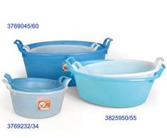 Stefanplast Polyethylen Oval Waschbecken, neutral/hellblau, 23 Liter