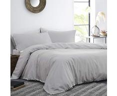 Appletree Lynton Bettwäsche-Set, 100% Baumwolle, Silber, Doppelbett