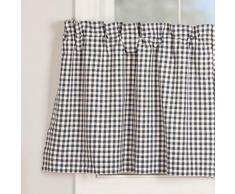 Piper Classics Doylestown Fenstervorhänge und Tischplatte, Blau Landhausstil Check 24 Tier blau