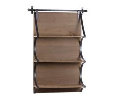 Benzara BM180868 Wandregal aus Holz, Gunmetal Grau und Braun