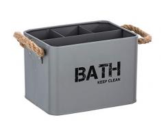 Wenko Badbox Gara mit 4 Fächern - Aufbewahrungsbox, Badkorb, Stahl, 19 x 12.5 x 13 cm, Grau