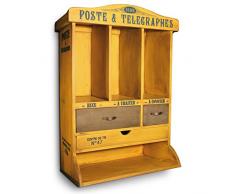 Natives 211010Â gelb patiniert Waschtisch Post Holz, mehrfarbig, 37Â x 25Â x 55Â cm