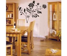 INDIGOS 4052166072274 Wandtattoo w435 Pflanze Blume Wandaufkleber 120 x 114 cm, schwarz
