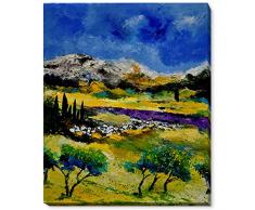La Pastiche Provence 452121 Gerahmter Leinwand-Druck, Canvas, Mehrfarbig, 22 x 18