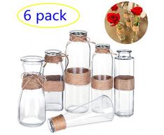 EatingBiting(R) Glasvase mit Blumenknospen, in verschiedenen einzigartigen Formen, kreatives Seil-Set, klares Glas mit Seil, rutschfestes Design für Zuhause