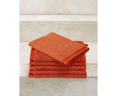 De Witte Lietaer Contessa Set mit 6 Waschlappen, Baumwolle, Burnt Orange, 15 x 22 cm