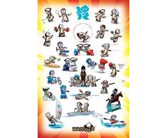 1art1 54520 Olympische Spiele - London 2012, Wenlock Sportarten Poster, 91 x 61 cm