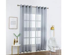 Aquazolax Leinenvorhang, halbtransparent, gestreift Modern L84 Linen Sheer 5| Striped| Grey