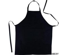 LEBEXY Küchenschürze - Grillschürze - Baumwolle schwarz