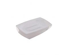 axentia Graz Seifenschale, Kunststoff, Weiß, ca. 11,4 x 2,2 x 7,5 cm