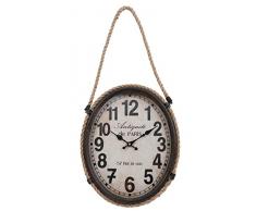 Clayre & Eef 6KL0315 Uhr Wanduhr Antiquité de Paris braun ca. 35 x 6 x 43 cm / 1*AA Batterie (Wird Nicht mitgeliefert)