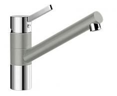 Blanco Tivo, Küchenarmatur - Einhebelmischer, Wasserhahn für die Küche, Silgranit Look zweifarbig, Perlgrau/Chrom, Hochdruck, 1 Stück, 520753