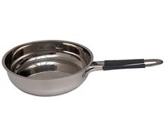 axentia 127119 Edelstahl-Bratpfanne, Edelstahlpfanne Avalon, Edelstahlgriff mit Silikonummantelung, silber, 28 cm