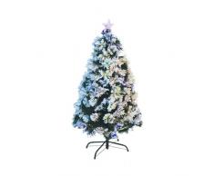 Viscio Trading Baum Glasfaserkabel RGB LED Zweige wattiert, Acryl, Grün, 1 x 1 x 120 cm