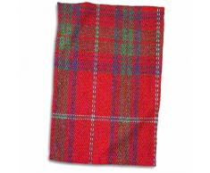 3dRose Green and Blue Tartan Pattern Handtücher, weiß, 15 x 22