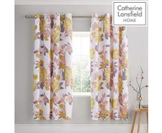 Catherine Lansfield Elina Floral Ösenvorhang, Polyester, Blush Pink, 168x183cm