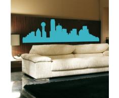 INDIGOS 4052166096713 Wandtattoo w504 Skyline Dallas Wandaufkleber 96 x 30 cm, türkis