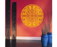 INDIGOS 4052166049931 Wandtattoo w283 Ornament, Orien Wandaufkleber 120 x 119 cm, gold