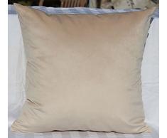 tangdepot Massiv Samt Überwurf Kissen Bezug/Euro Sham/Kissen Sham, Super Luxus Weich Kissen, Viele Farbe & Größe Optionen, Samt, Khaki, 56 x 56 cm