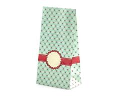 Adventskalender zum Befüllen Snow Christal 24 beschichtete Papiertüten Geschenktüten Weihnachten, Weihnachtskalender Bastelset inkl. Adventszahlen Aufkleber von pajoma