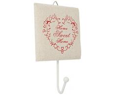 Better & Best Kleiderbügel, 1 Stoff, Motiv Erdbeere, Maße 12 x 20 cm, Material: Leinen/Metall, Einheitsgröße