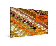 Calvendo Premium Textil-Leinwand 75 cm x 50 cm Quer, Kleine Blumenvasen in Nepal, Kathmandu | Wandbild, Bild auf Keilrahmen, Fertigbild auf Echter Leinwand, Leinwanddruck Menschen Menschen