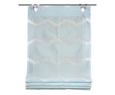 Home Fashion 091/535-3507 130X0060 Raffrollo Dekostoff Scherli, Stoff, Aqua, 130 x 60 cm