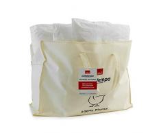 Gabel Nottetempo Daunendecke mit Gänsedaunen, 30% Daunen, 70% Flaumfedern, 235 g/m², Oberstoff 100% Reine Baumwolle Einzelbett 205 x 155 x 2 cm Bianco
