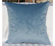 tangdepot Massiv Samt Überwurf Kissen Bezug/Euro Sham/Kissen Sham, Super Luxus Weich Kissen, Viele Farbe & Größe Optionen, Samt, Blau, 26 x 26