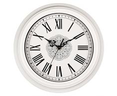 Kinger_Home 12 Zoll Silent Nicht rund Wanduhren, dekorative Vintage Style römische Zahl Wanduhr, Home Kitchen/Wohnzimmer/Schlafzimmer 12-inch weiß
