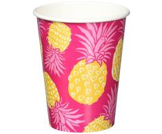 Ginger Ray Summer Fruits hängende Dekoration Fan Wimpelkette aus Papier, gelb Papierbecher rose