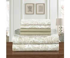 Chic Home Welford Bettlaken-Set für Doppelbett, superweich, Beige, 4-teilig