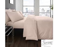 Serene Plain Dye Pflegeleichtes Bettbezug-Set, Blush, Doppelbett